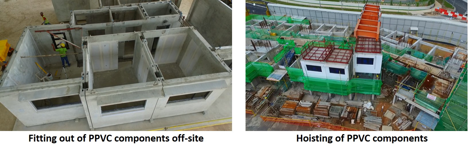 Fig 2: Precast Building Components on site for erectionCourtesy: Housing and Development Board, Singapore 