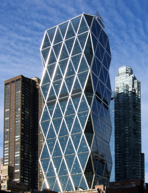 <strong>Fig 1: Diagrid in The Hearst Tower</strong><br /><em>Courtesy:CTBUH</em>